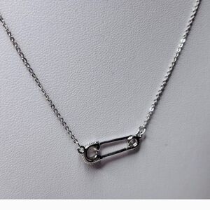 Melinda Maria Silver Safety Pin Necklace